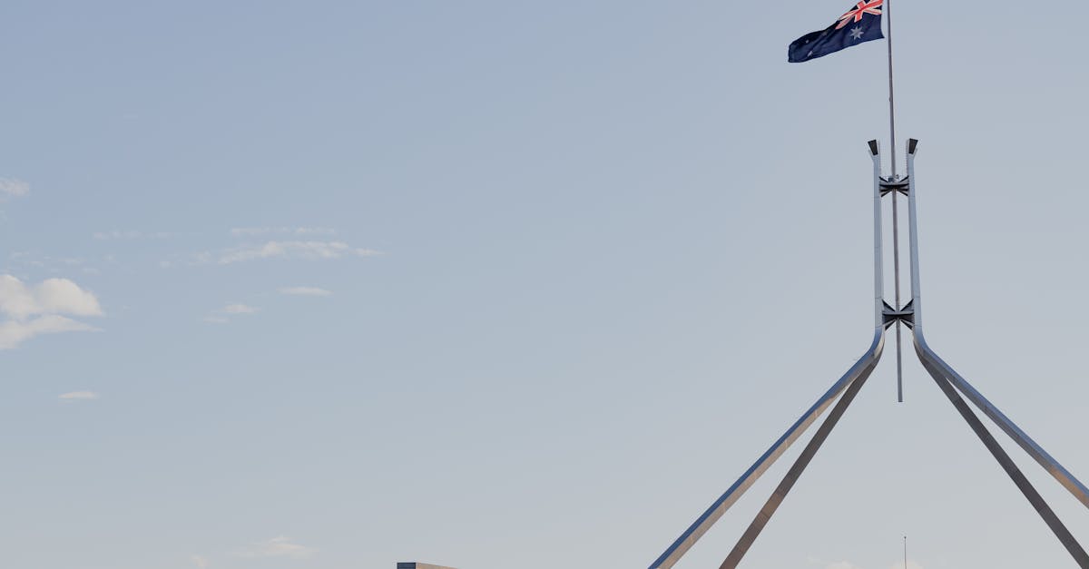 Australian Parliament House in Canberra under blue sky